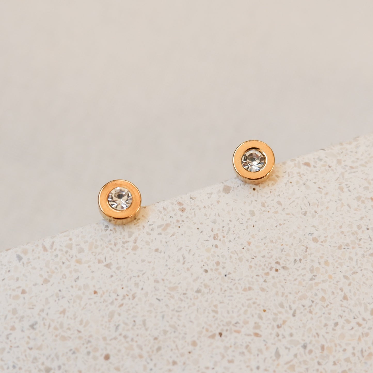 Zoey Gold Stud Earrings by Andrea