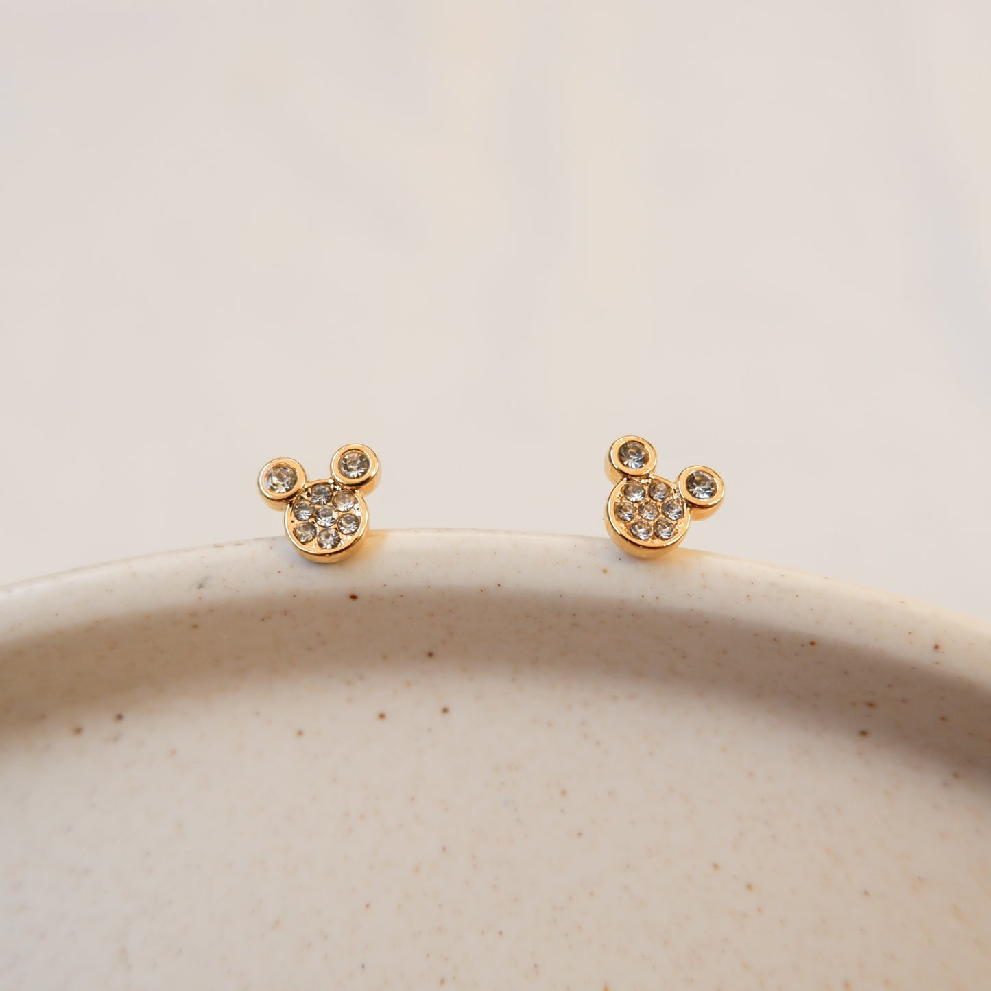 Hey Mickey Gold Stud Earrings by Andrea