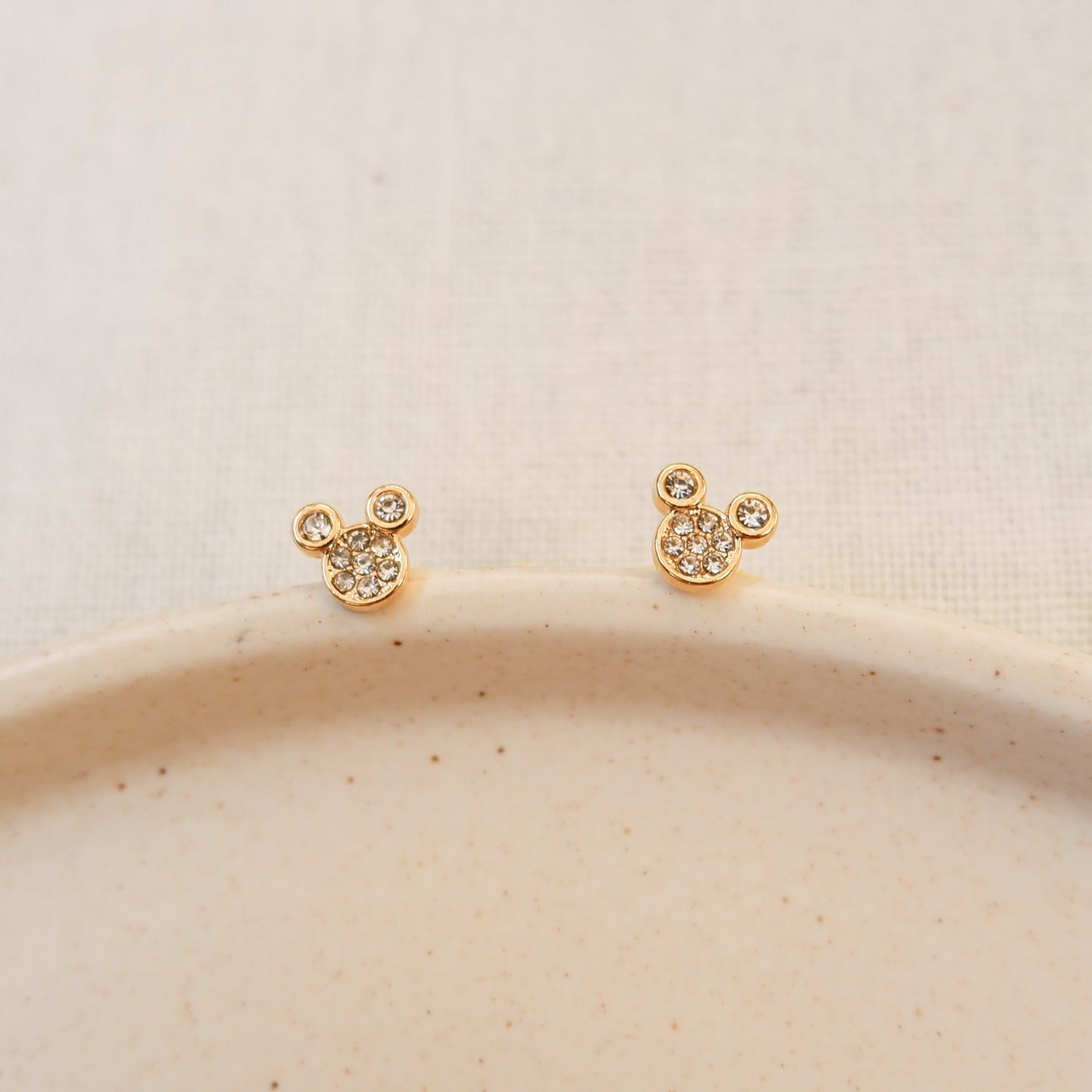 Hey Mickey Gold Stud Earrings by Andrea