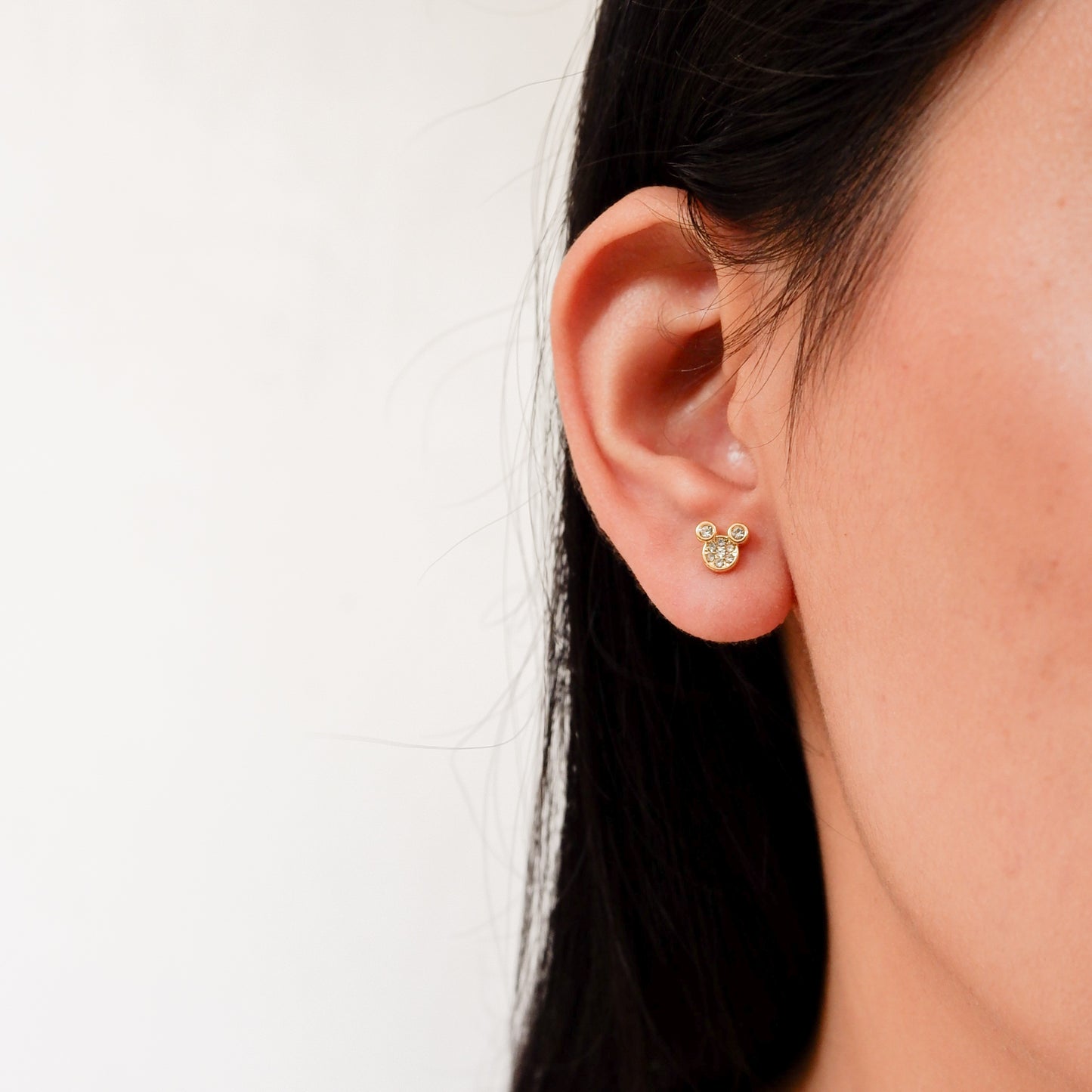 Hey Mickey Gold Stud Earrings by Andrea