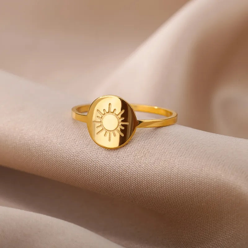 Sun gold adjustable gold ring by Andrea