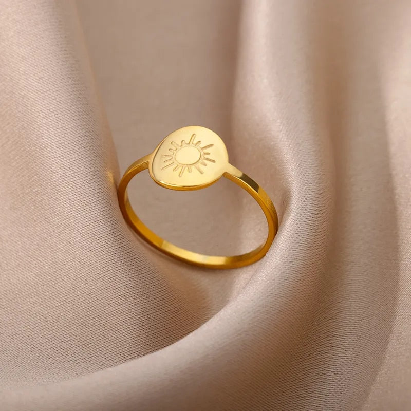 Sun gold adjustable gold ring by Andrea