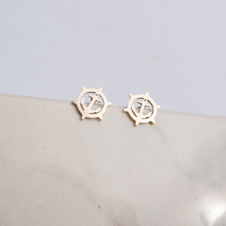 Riley Gold Stud Earrings by Andrea