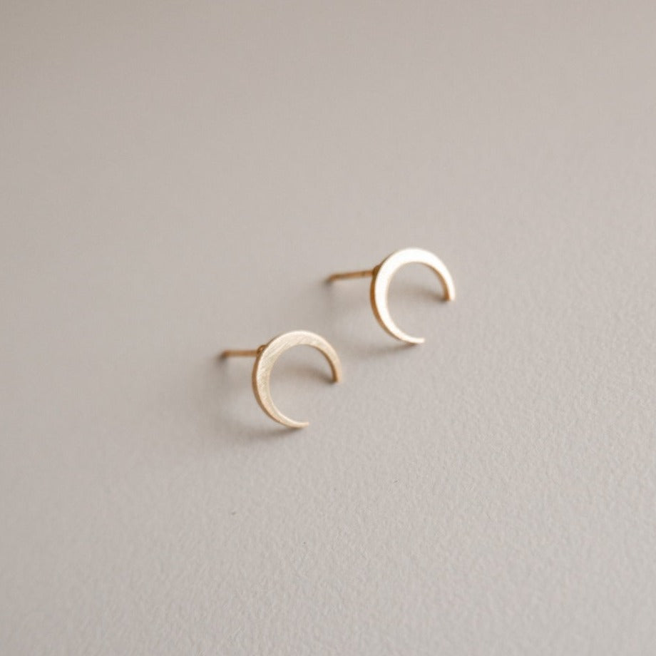 Luna Gold Stud Earrings by Andrea