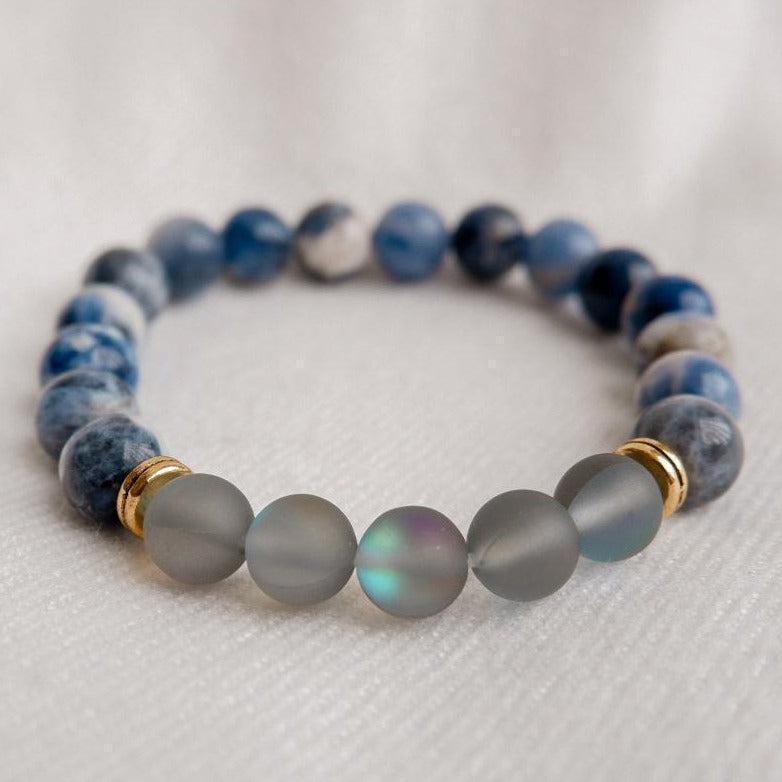 Sodalite + Moonstone Bracelet by Andrea