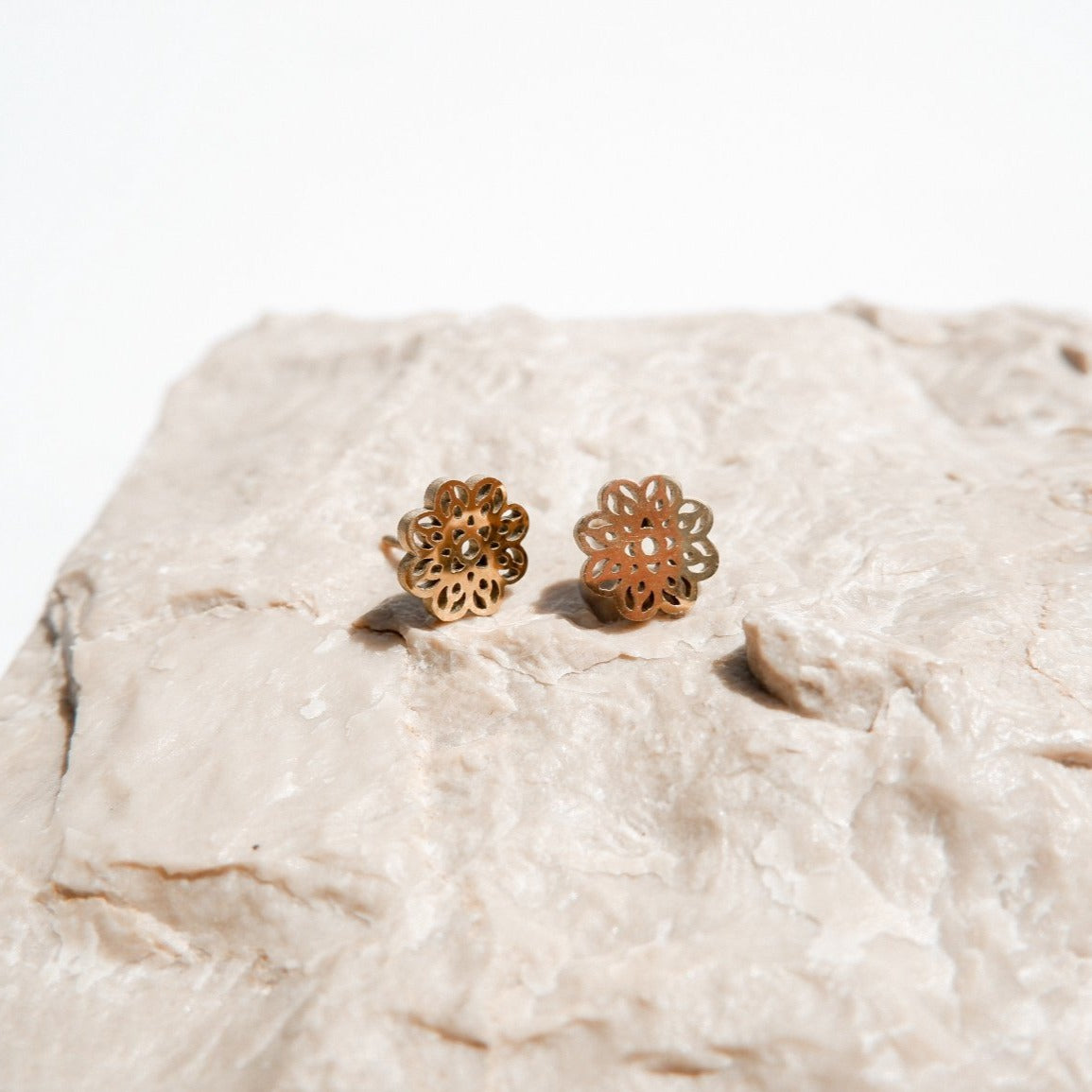 Flora Gold Stud Earrings by Andrea