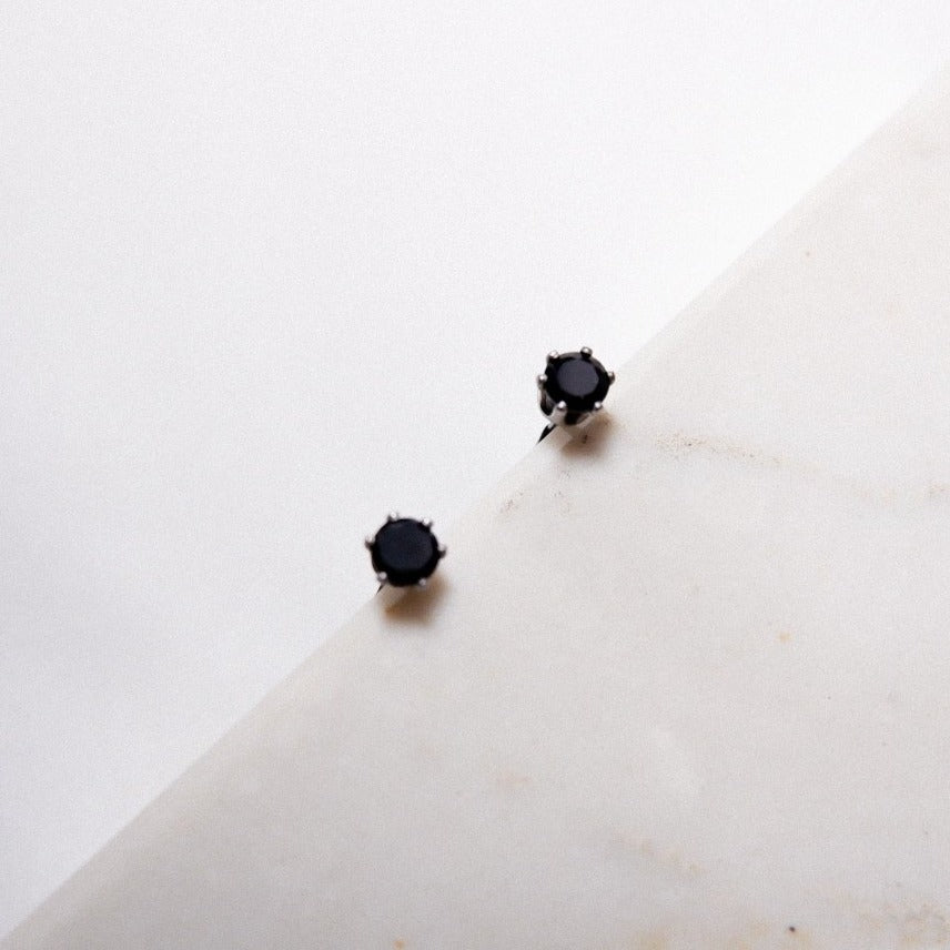 ANNE Black crystal Stud Earrings by Andrea