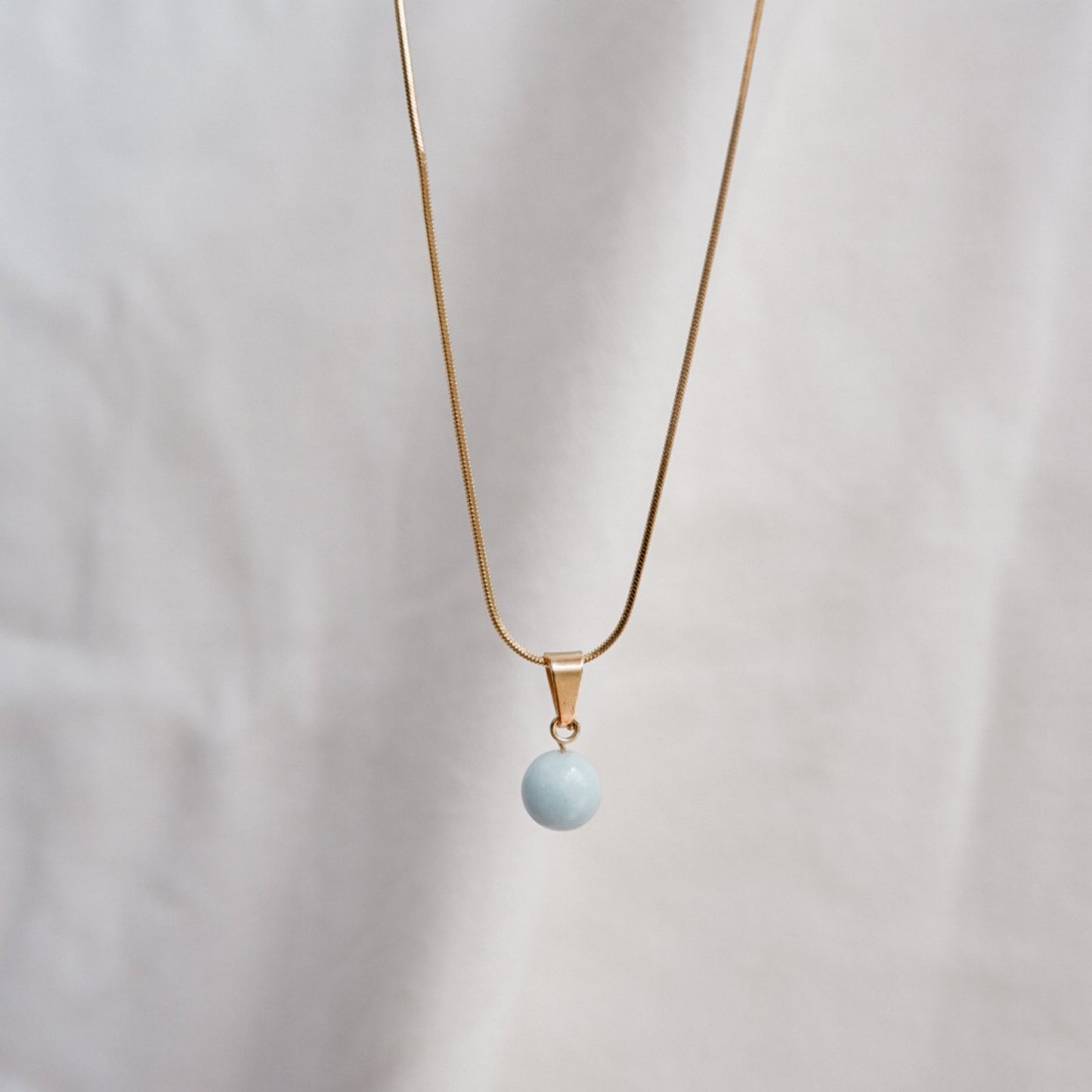 Blue Angelite Stone Necklace