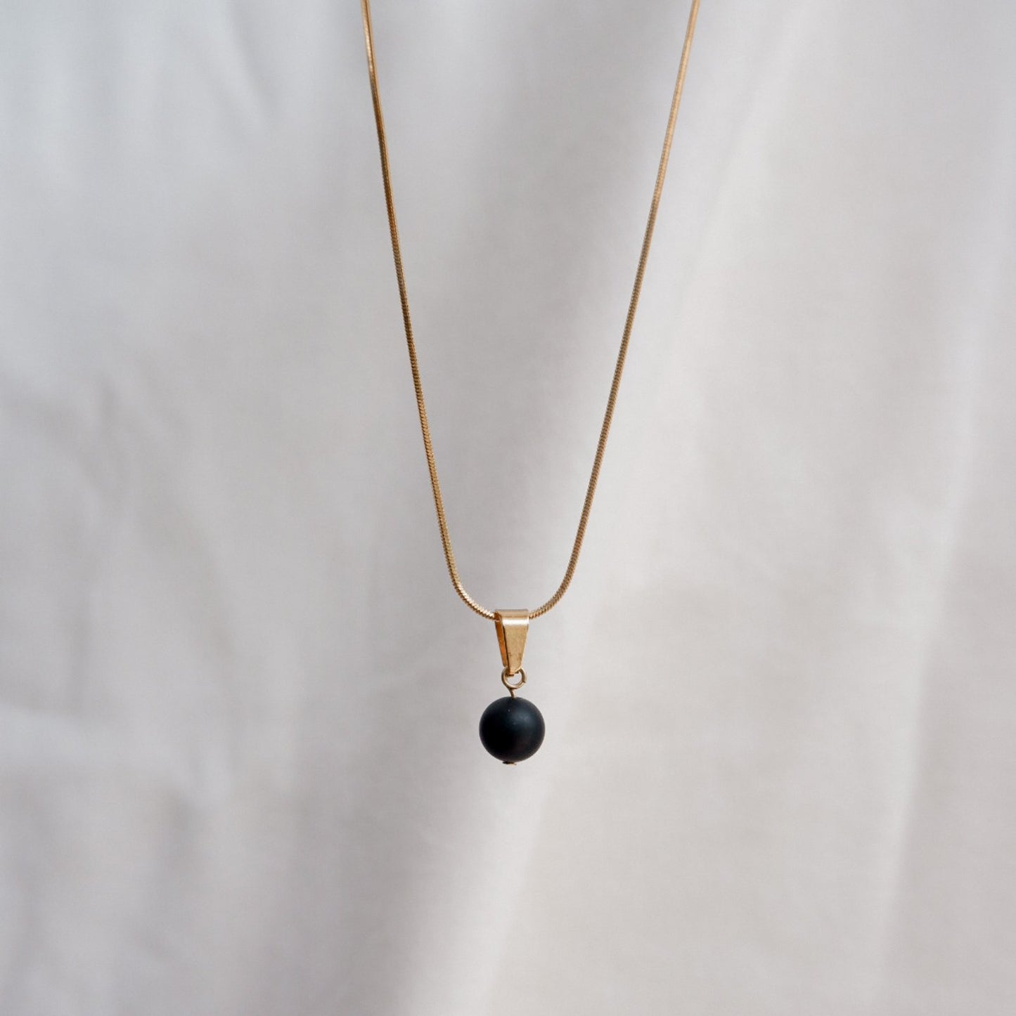 Black Onyx Stone Necklace by Andrea