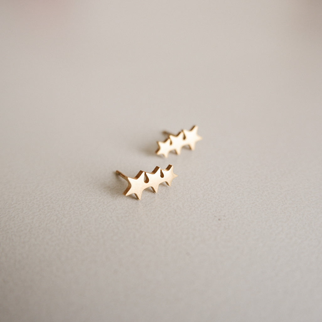 Bethany Gold Stud Earrings by Andrea