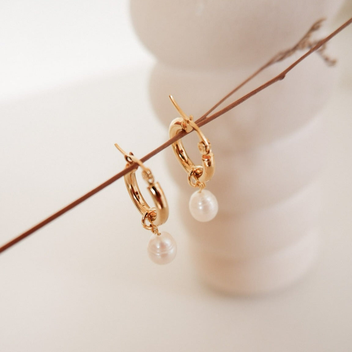 Kaia with pearls Hoop Earrings by Andrea