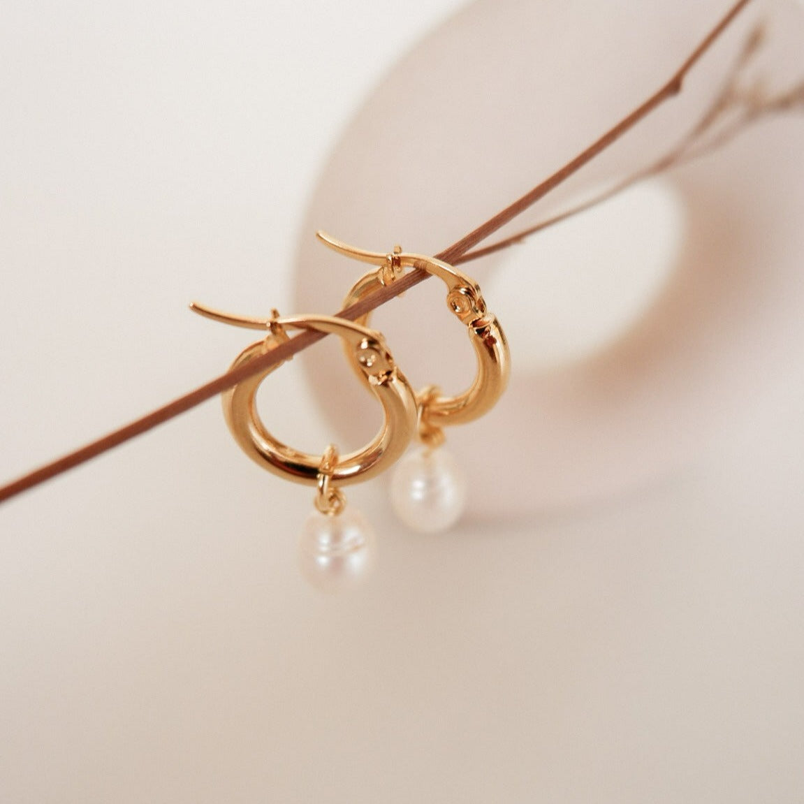 Kaia with pearls Hoop Earrings by Andrea