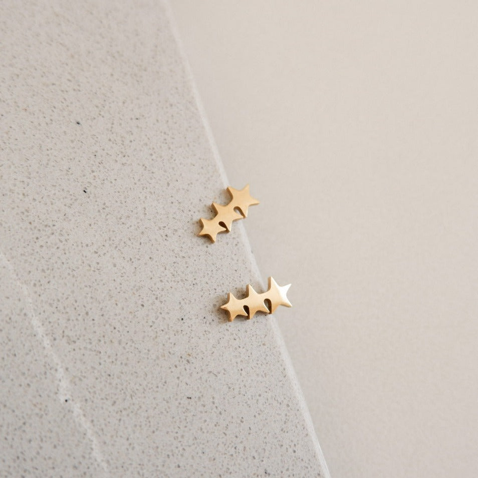 Bethany Gold Stud Earrings by Andrea