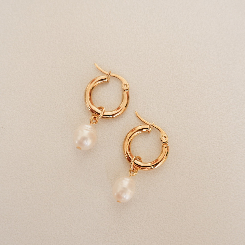 Kaia with pearls Hoop Earrings by Andrea