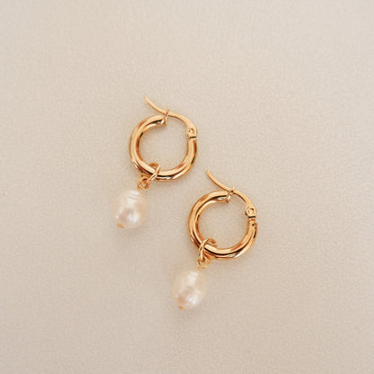 Kaia with pearls Hoop Earrings by Andrea