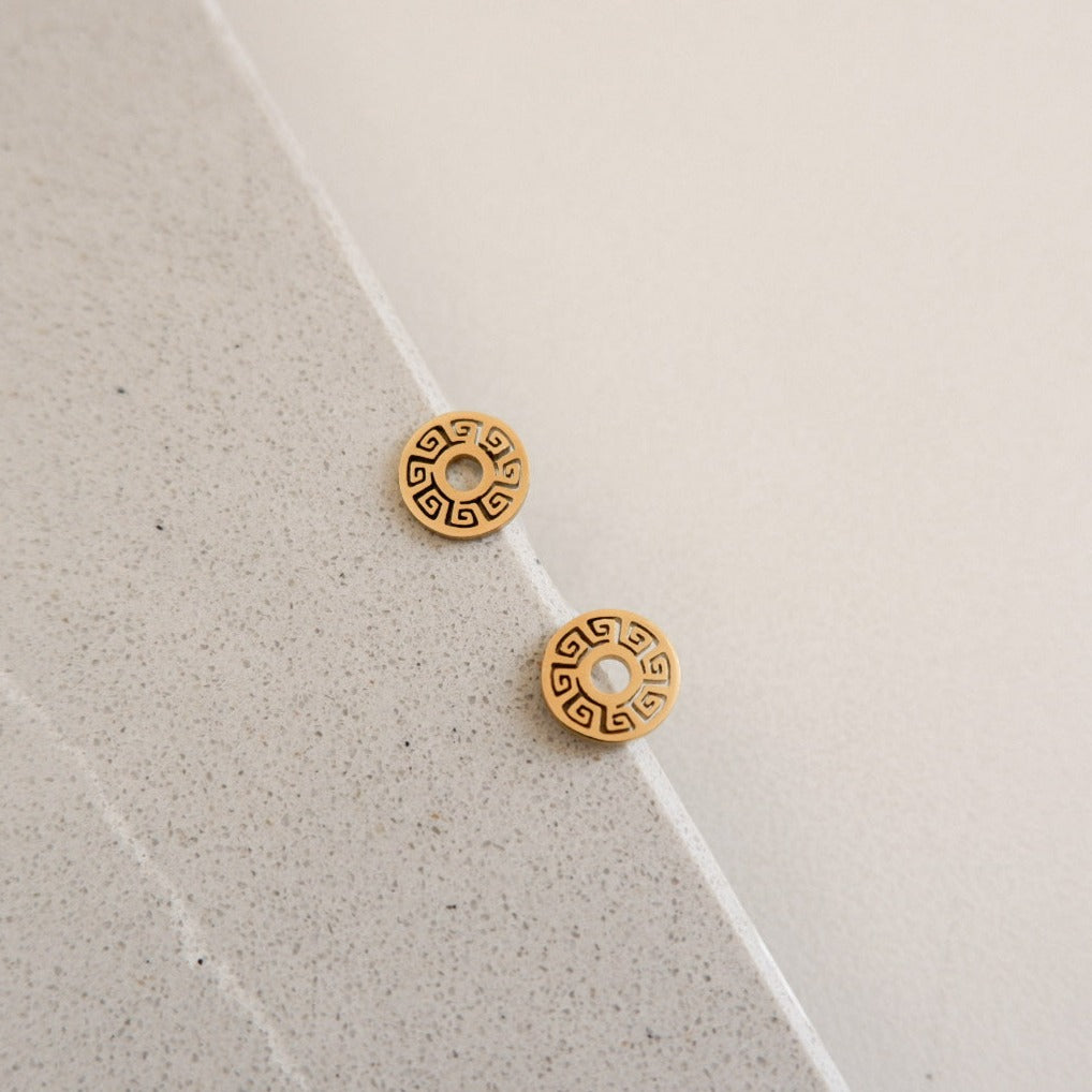 Brynn Gold Stud Earrings by Andrea