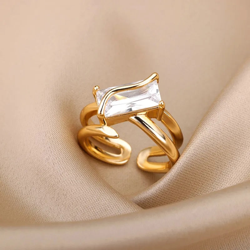 Milan adjustable gold ring by Andrea