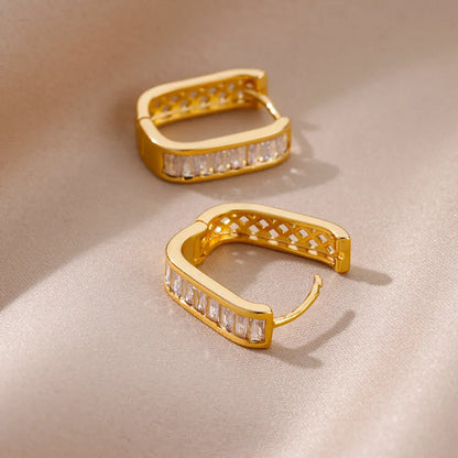 Autumn gold hoop earrings