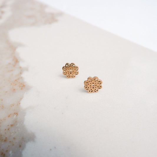 Flora Gold Stud Earrings by Andrea