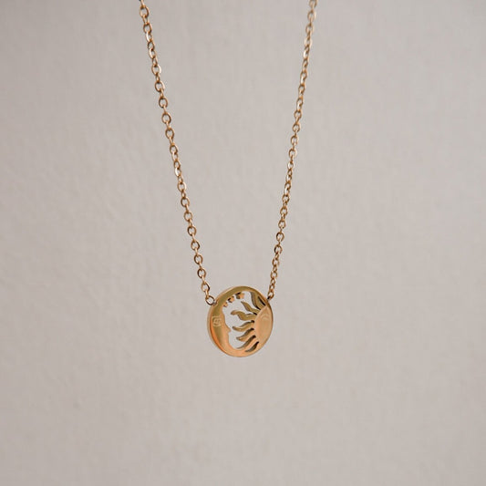 Sun and moon Gold Necklace