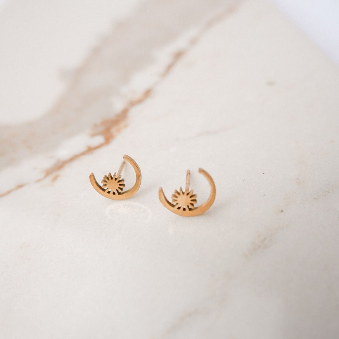 Georgina Gold Stud Earrings by Andrea