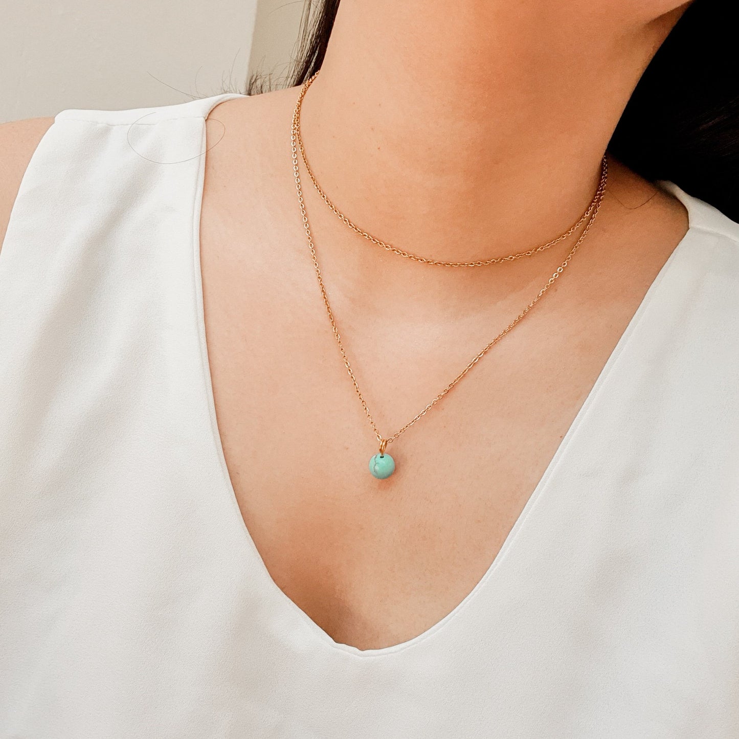 Turquoise Stone Necklace by Andrea