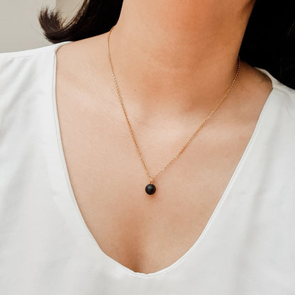 Black Onyx Stone Necklace by Andrea