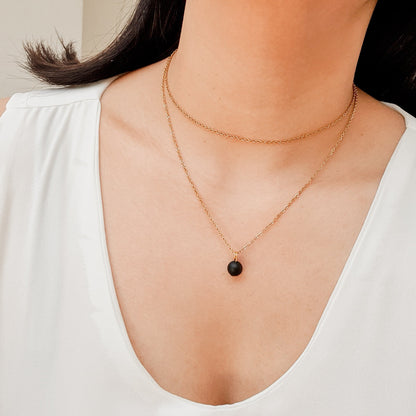 Black Onyx Stone Necklace by Andrea