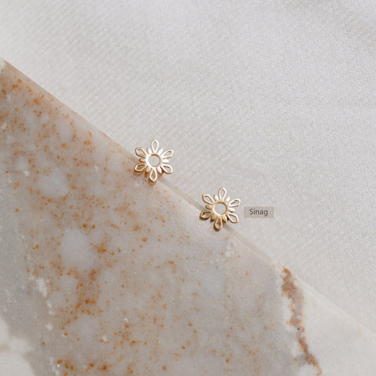 Sinag Gold Stud Earrings by Andrea