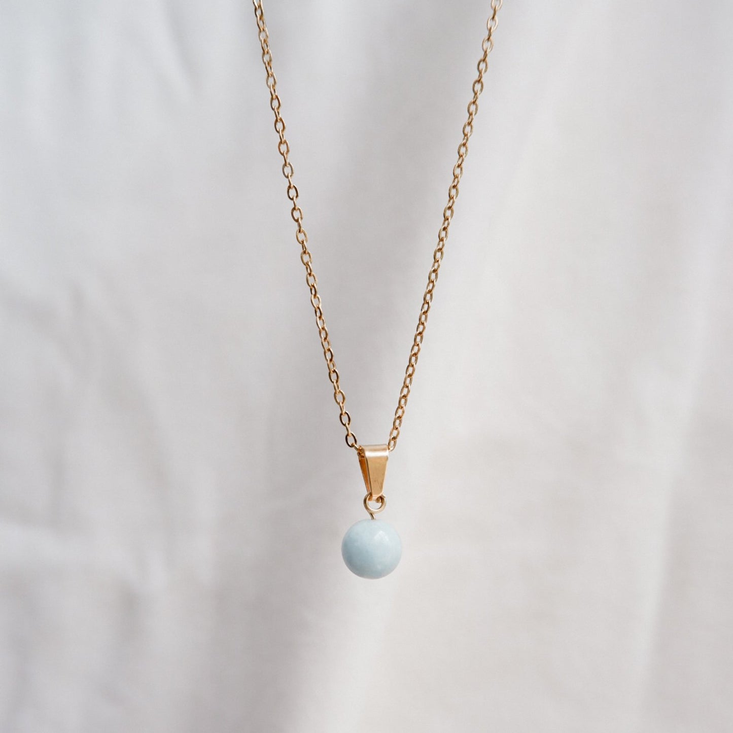 Blue Angelite Stone Necklace