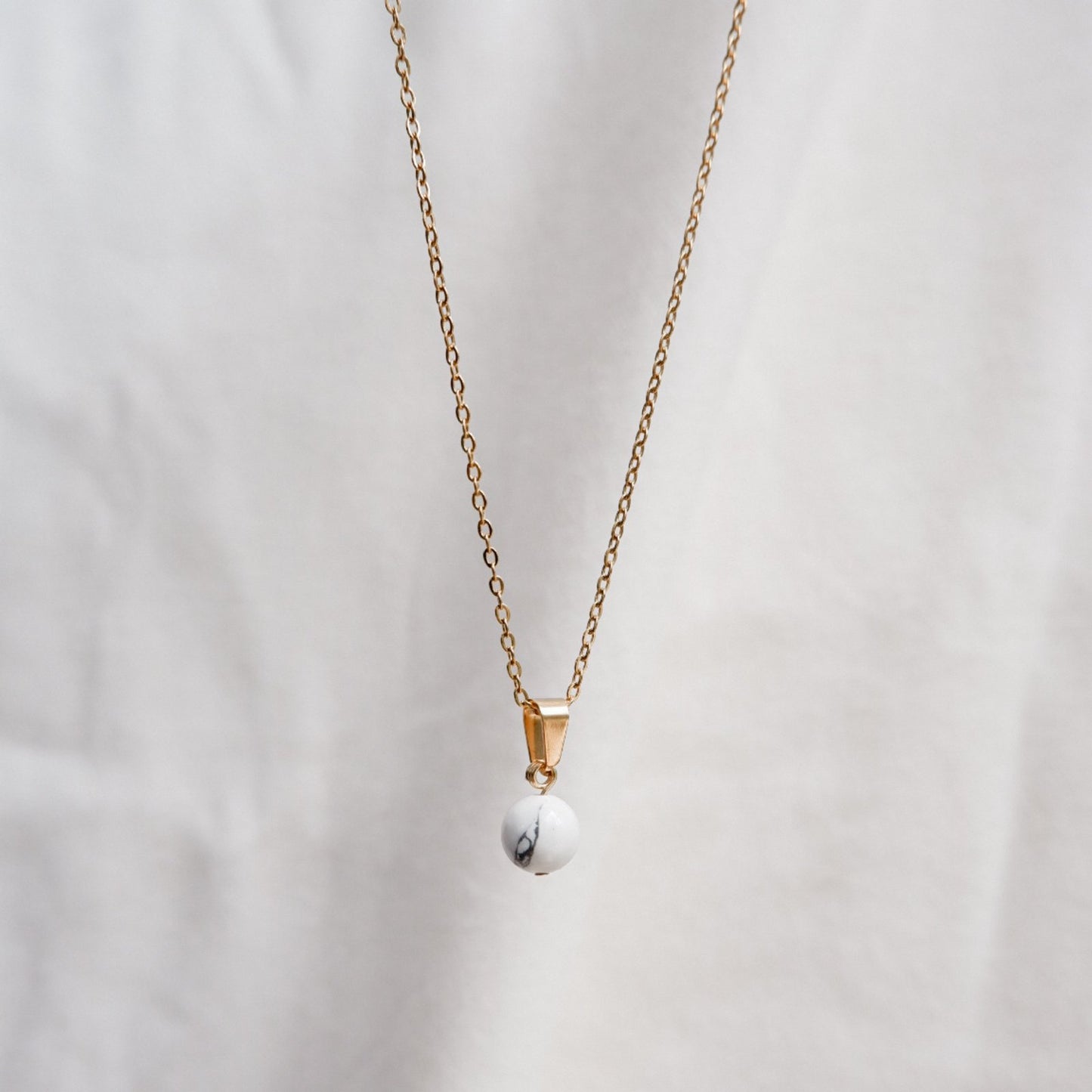 Howlite Stone Necklace by Andrea