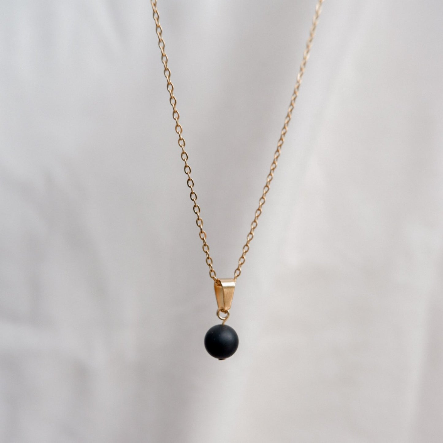 Black Onyx Stone Necklace by Andrea