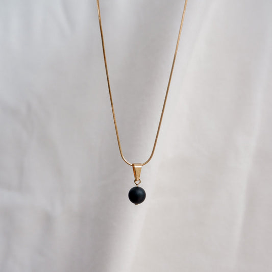 Black Onyx Stone Necklace by Andrea